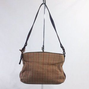 Vintage Fossil Shoulder Bag Wooden Key Leather